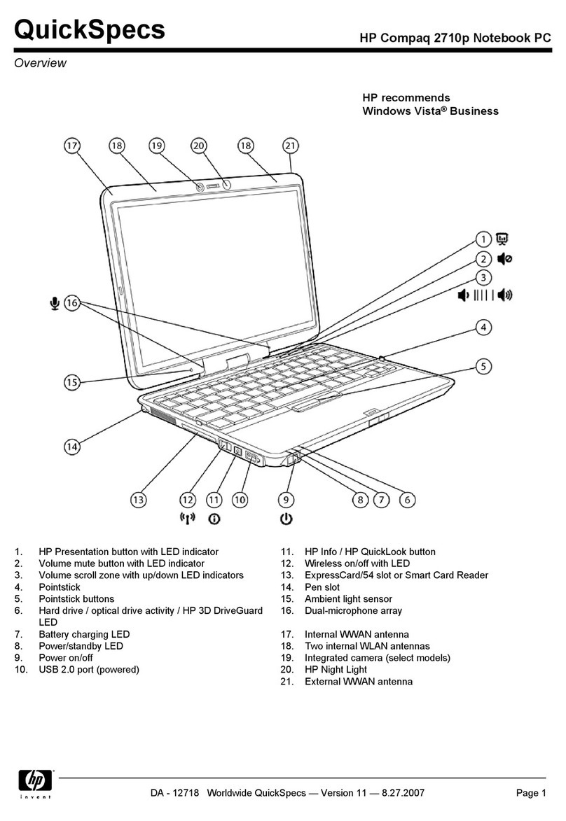 HP 2710p - Notebook PC User manual HP 2710p - Notebook PC User manual