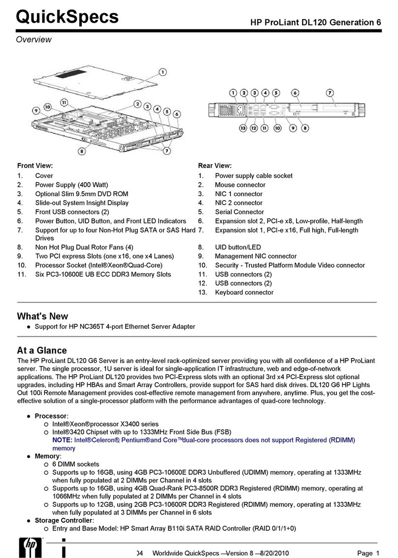 HP DL120 - ProLiant - G5 User manual