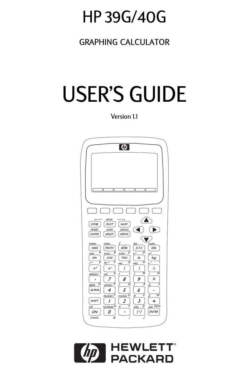 HP 39G User manual