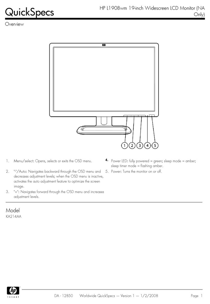 HP L1908wm - 19" LCD Monitor User instructions HP L1908wm - 19" LCD Monitor User instructions