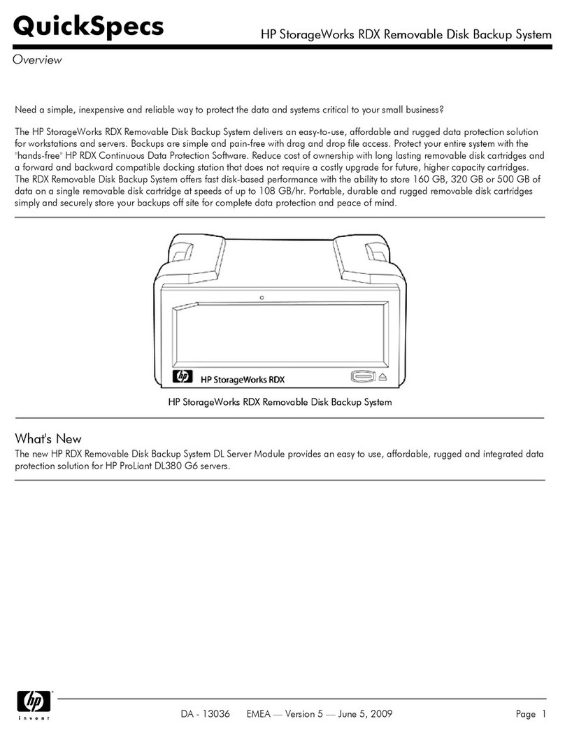 HP RDX REMOVABLE DL380 User instructions