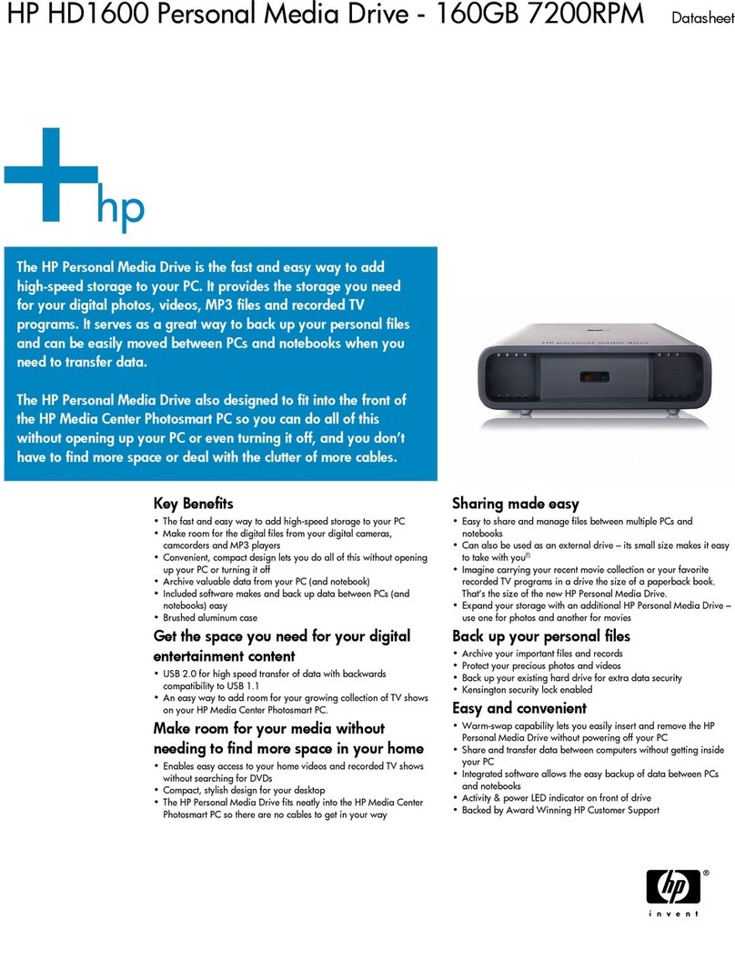 HP HD1600 User manual