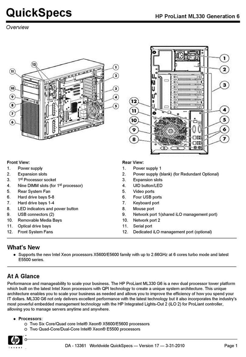 HP ML330 - ProLiant - G3 User instructions