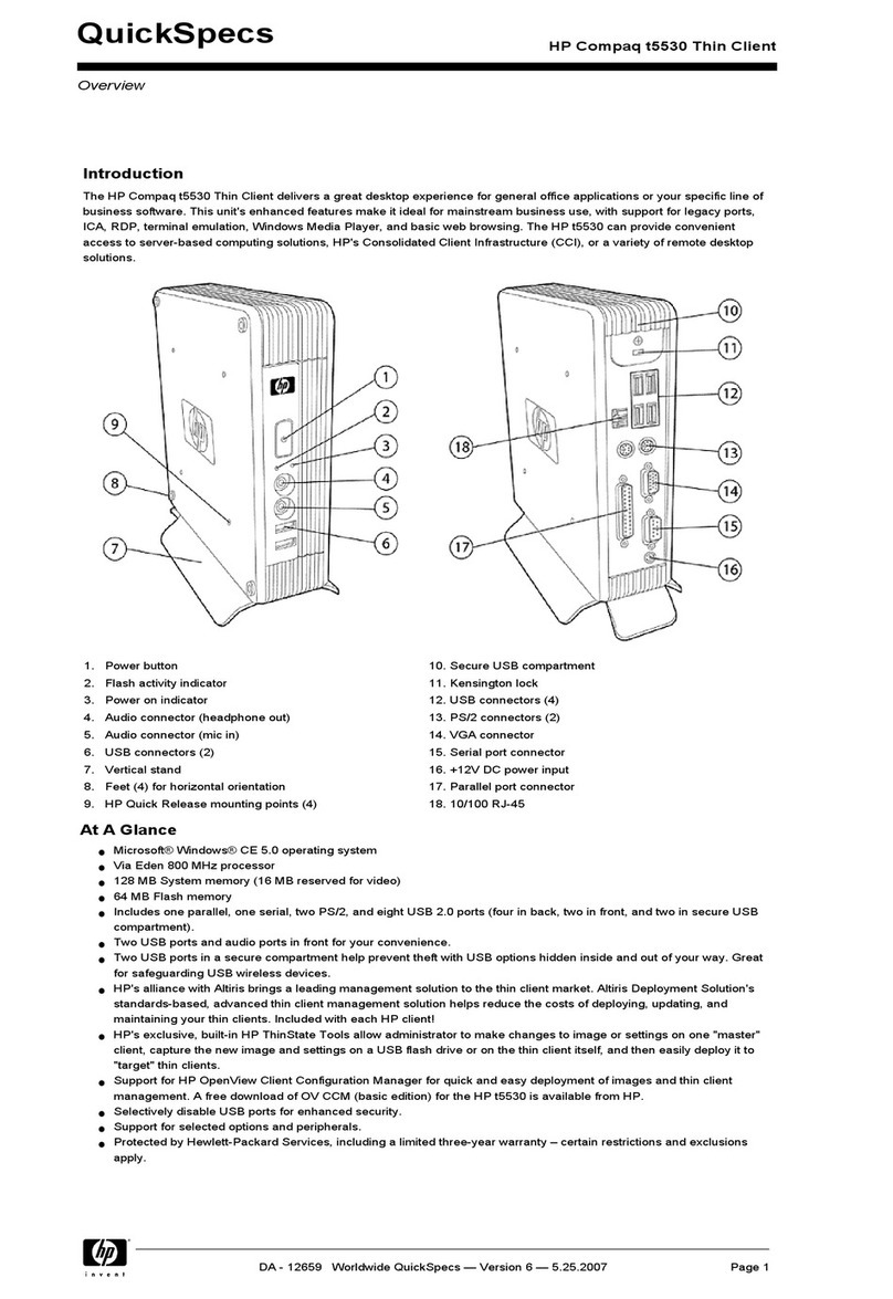 HP T5530 - Compaq Thin Client User instructions