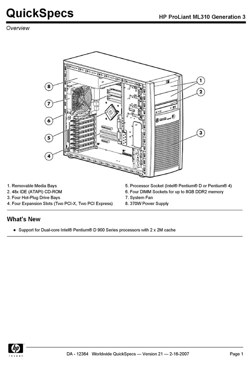 HP ProLiant ML310 Generation 5p User instructions