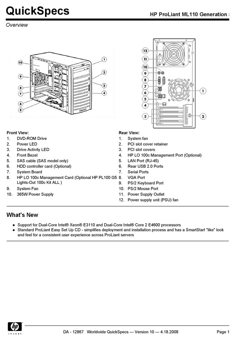 HP ProLiant ML110 User instructions HP ProLiant ML110 User instructions