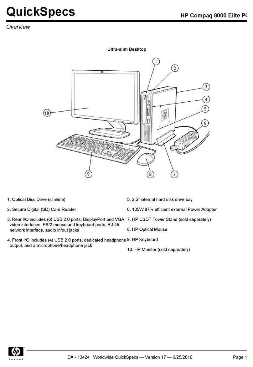 HP 8000 - Elite Convertible Minitower PC User instructions