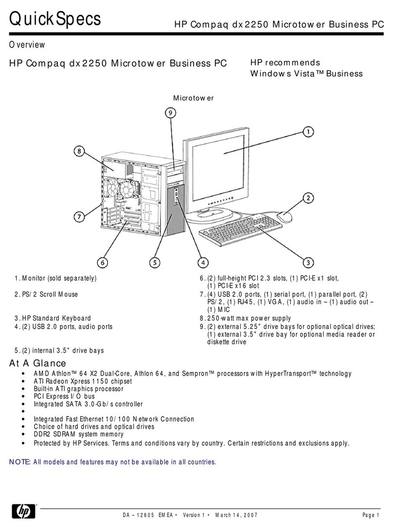 HP dx2250 - Microtower PC User manual