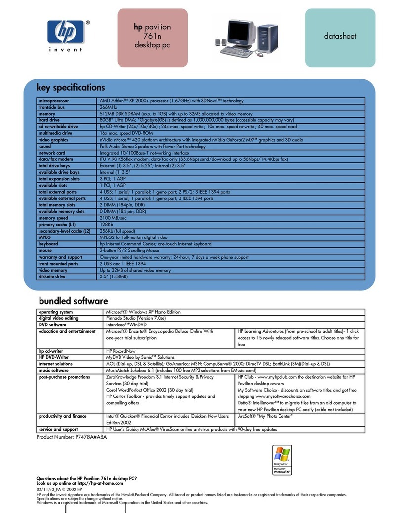 HP pavilion 761n User manual