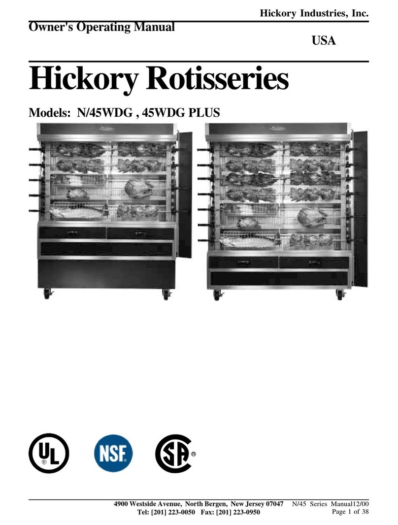 Hickory Hickory Rotisseries 45WDG PLUS Owner's operating manual Hickory Hickory Rotisseries 45WDG PLUS Owner's operating manual