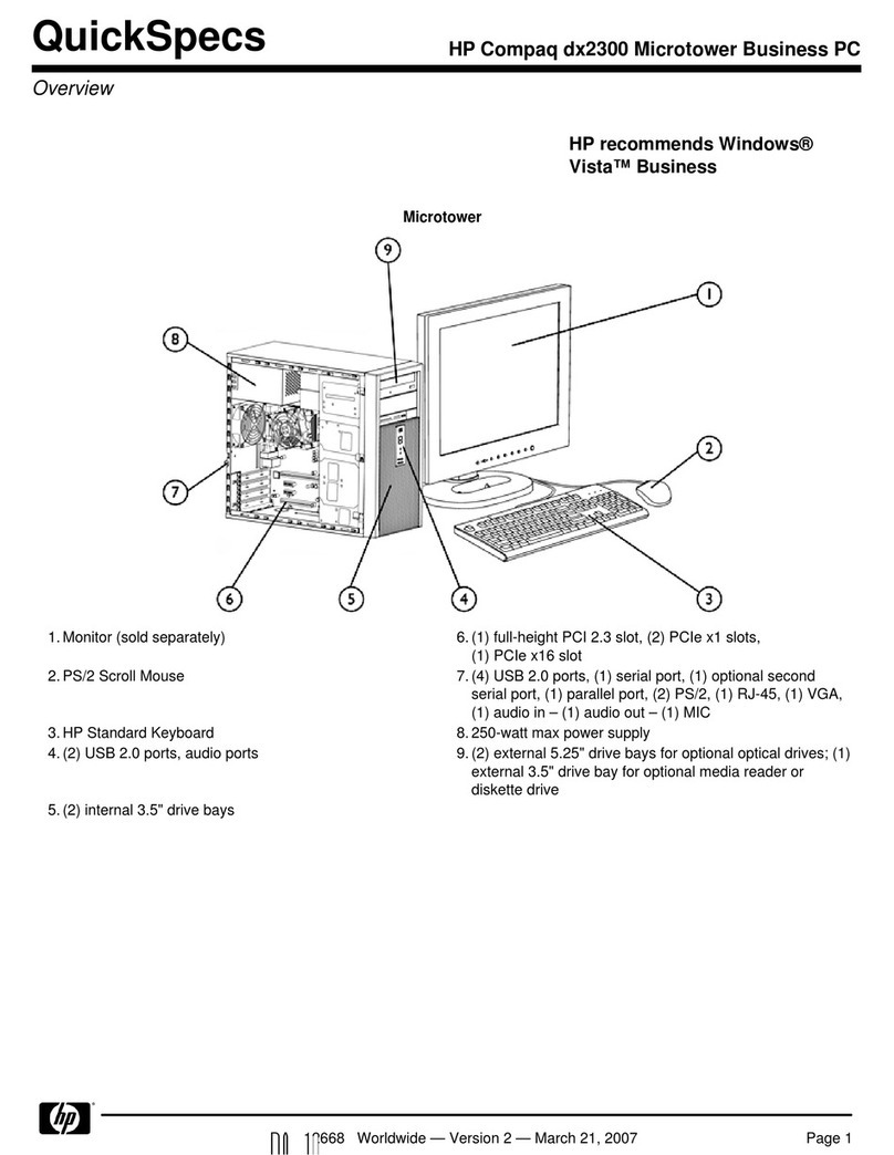 HP Compaq Microtower Business PC dx2300 Quickspecs