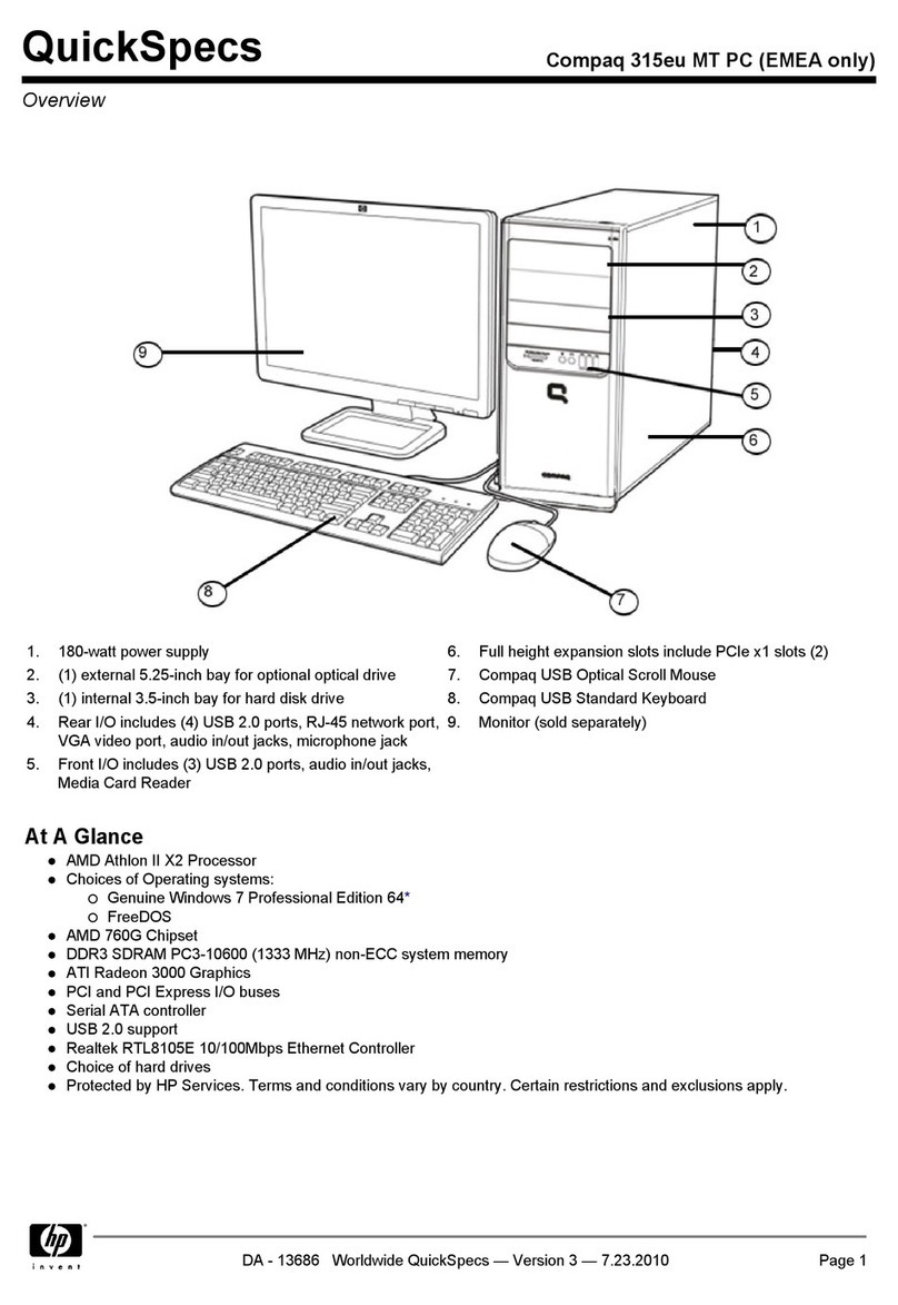HP 315eu - Microtower PC User manual