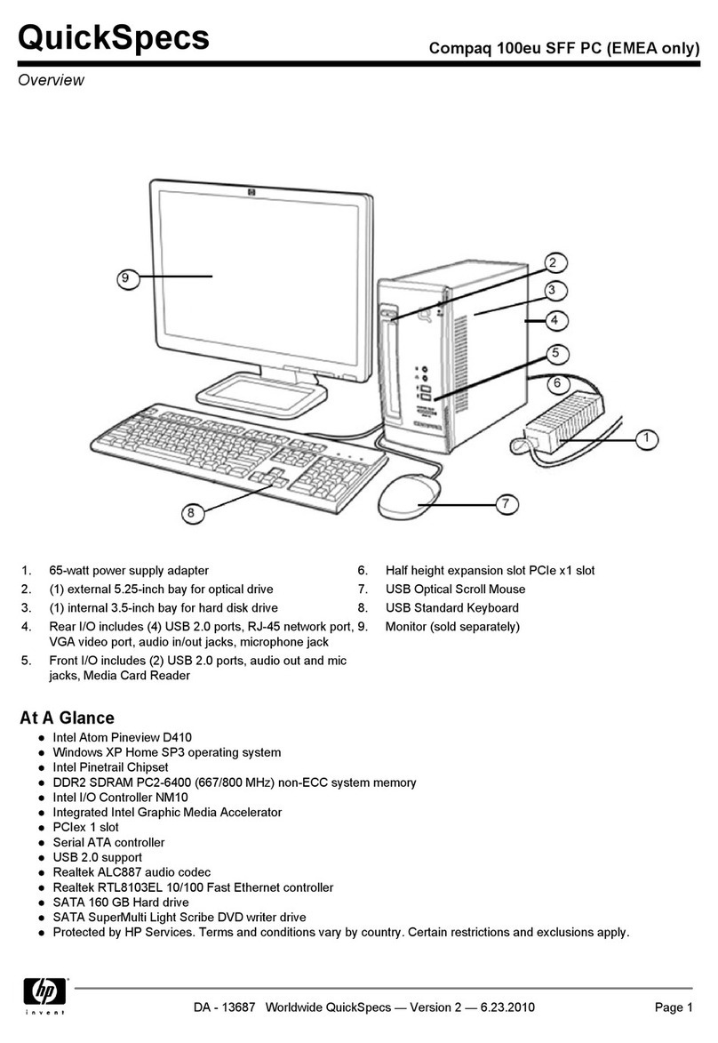 HP Compaq 100EU SFF PC User instructions