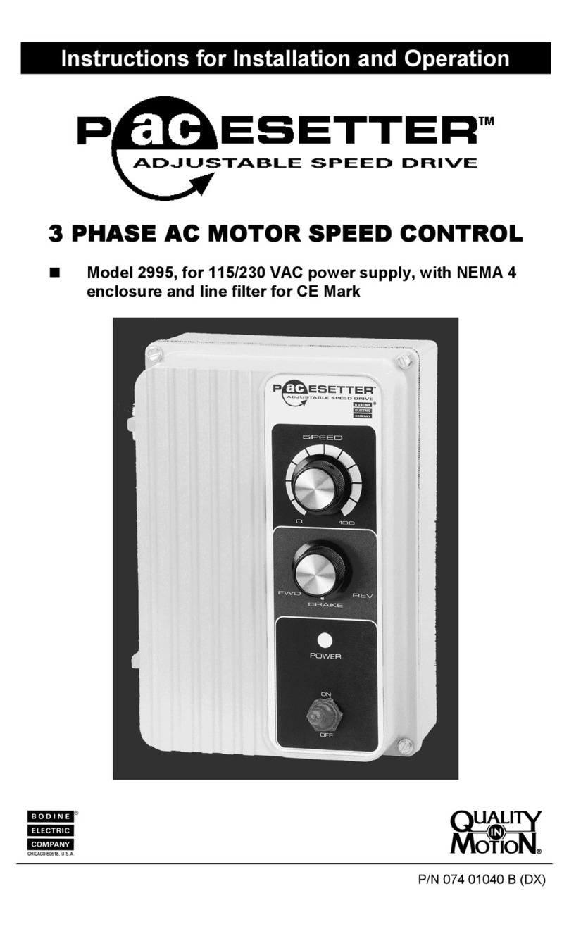 Bodine Pacesetter 2995 Instructions for installation and operation