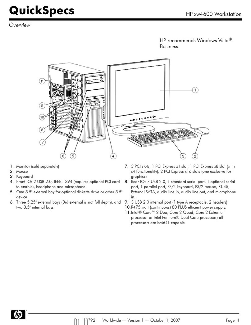 HP Xw4600 - Workstation - 2 GB RAM User manual