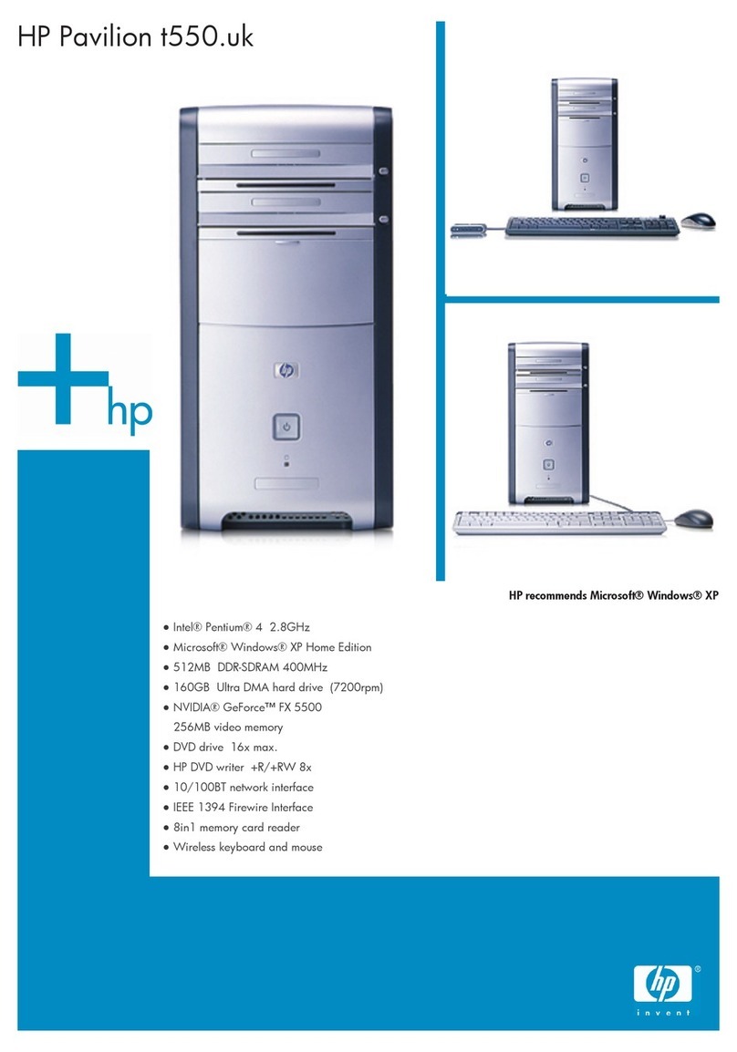 HP Pavilion t500 - Desktop PC User manual