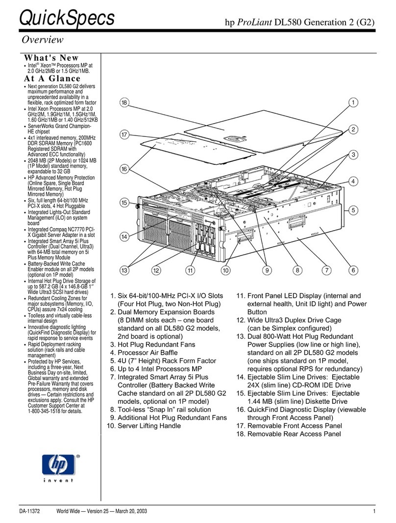 HP Proliant DL580 User instructions