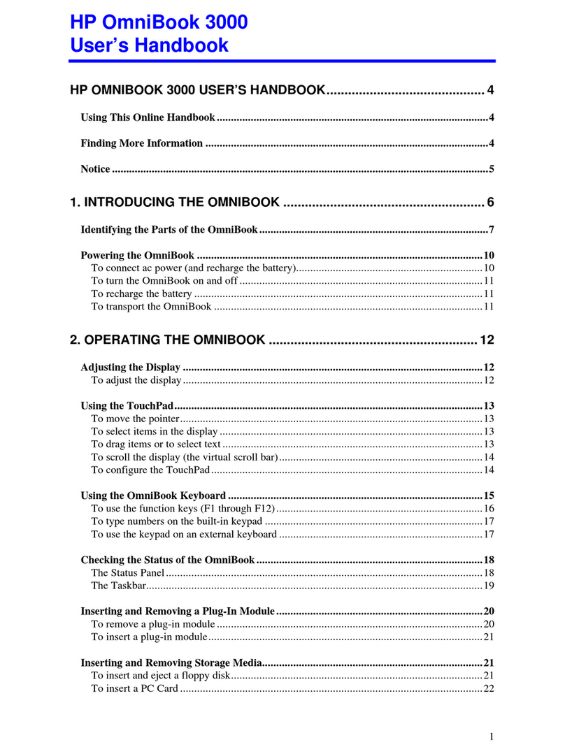 HP OMNIBOOK 3000 Instruction Manual