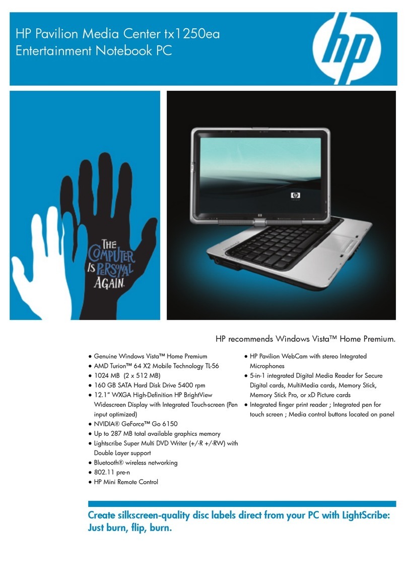 HP Pavilion TX1250EA User manual