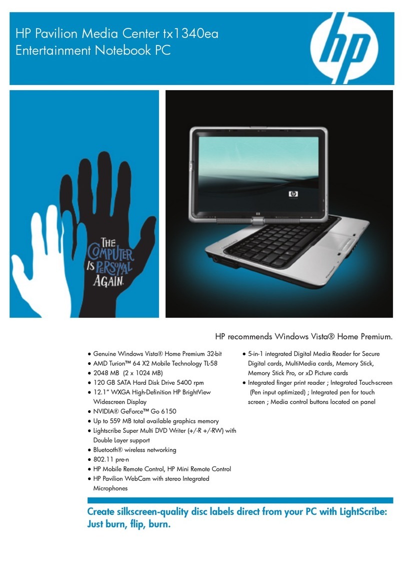 HP Pavilion TX1340EA User manual HP Pavilion TX1340EA User manual