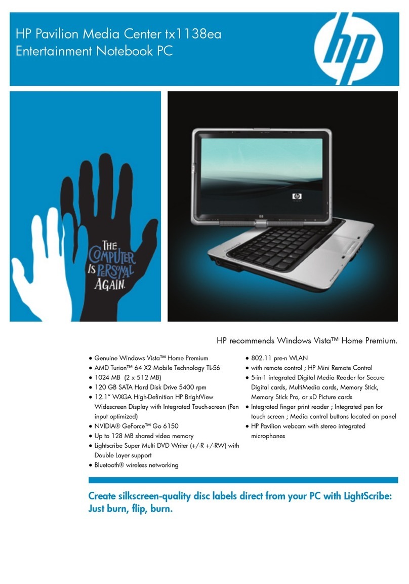 HP Pavilion TX1138EA User manual