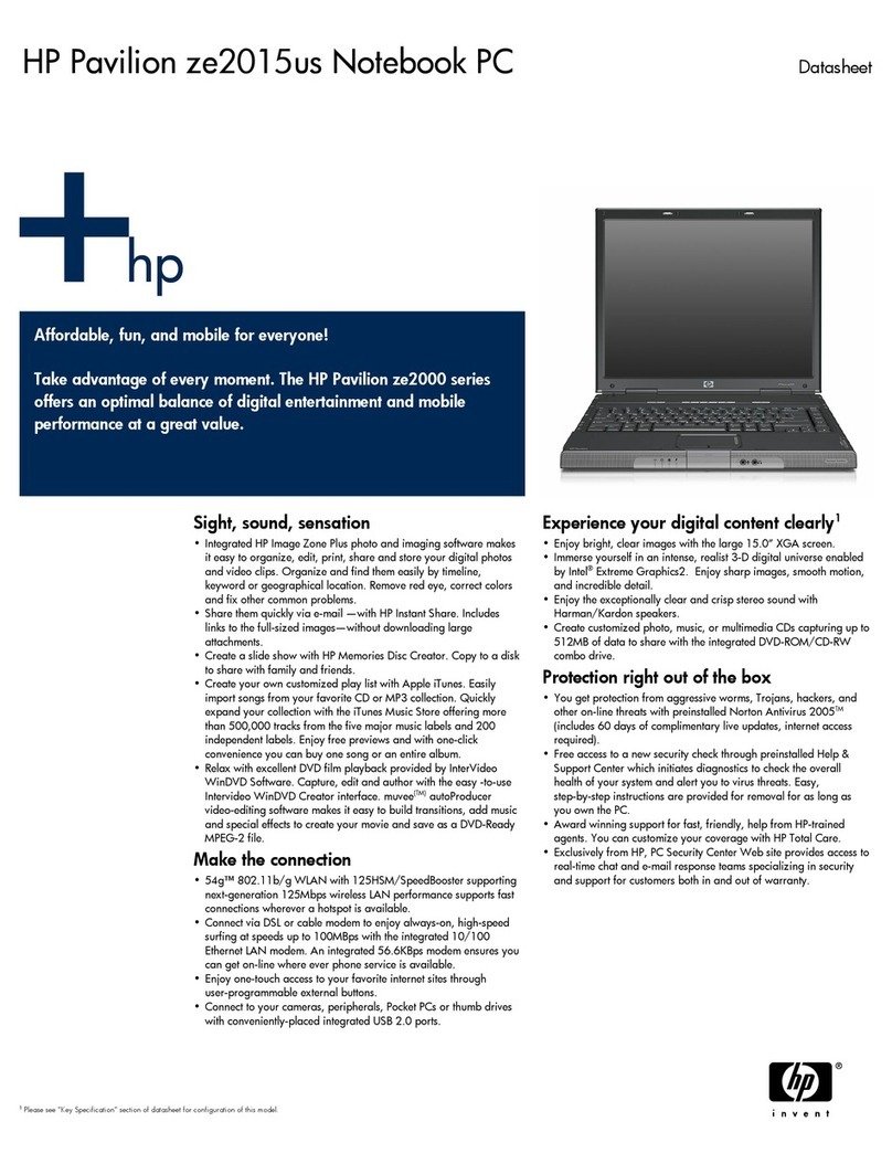 HP Pavilion ze2015us User manual