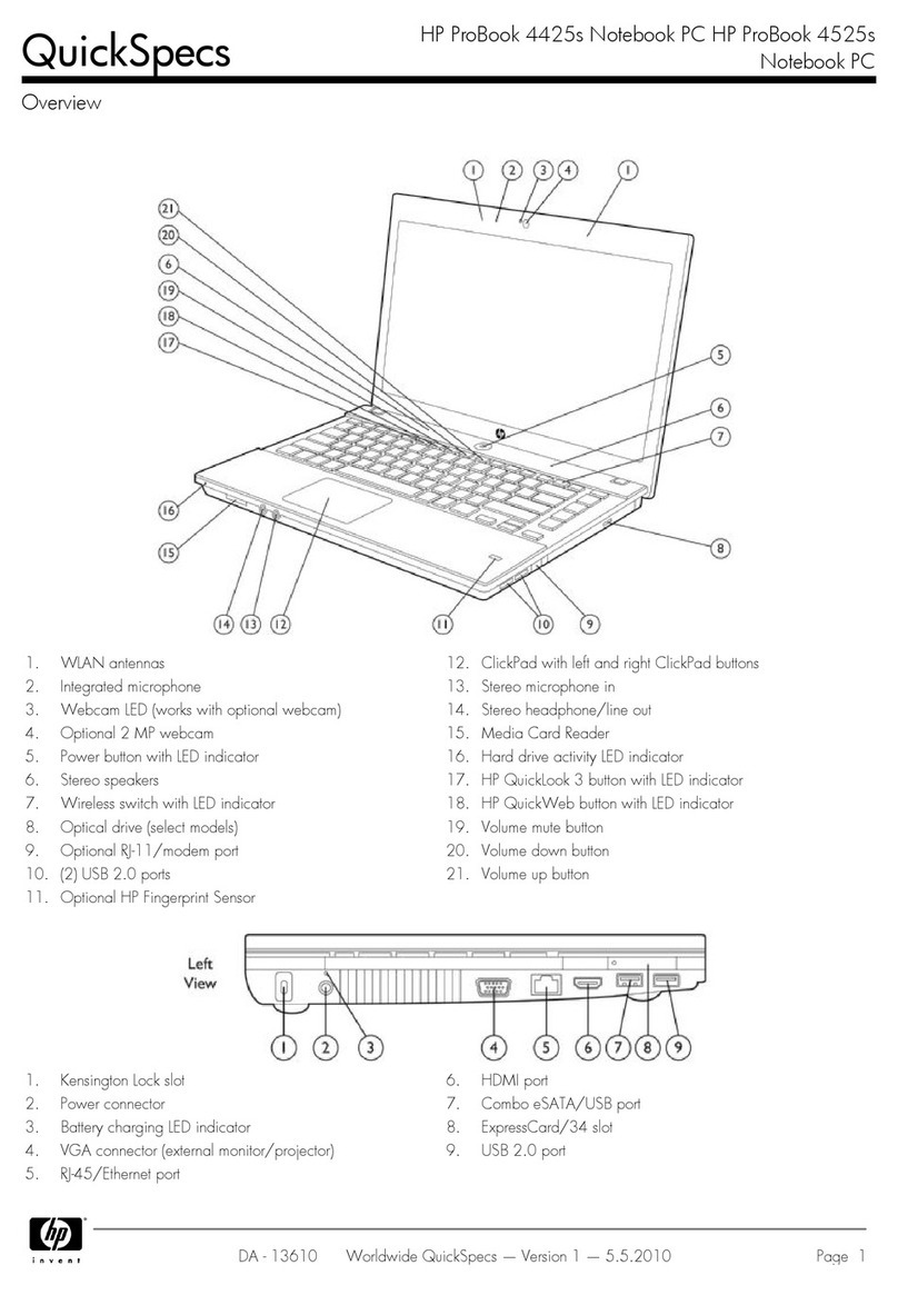 HP PROBOOK 4425S User instructions