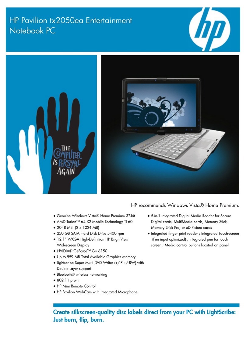 HP Pavilion tx2050ea User manual