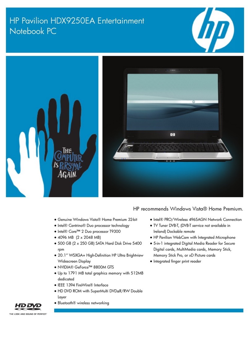 HP Pavilion HDX9250EA User manual