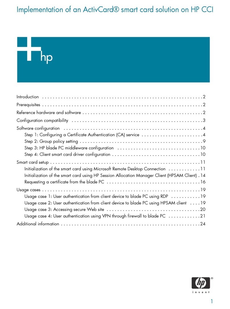 HP ActivCard Smart Card Quick guide