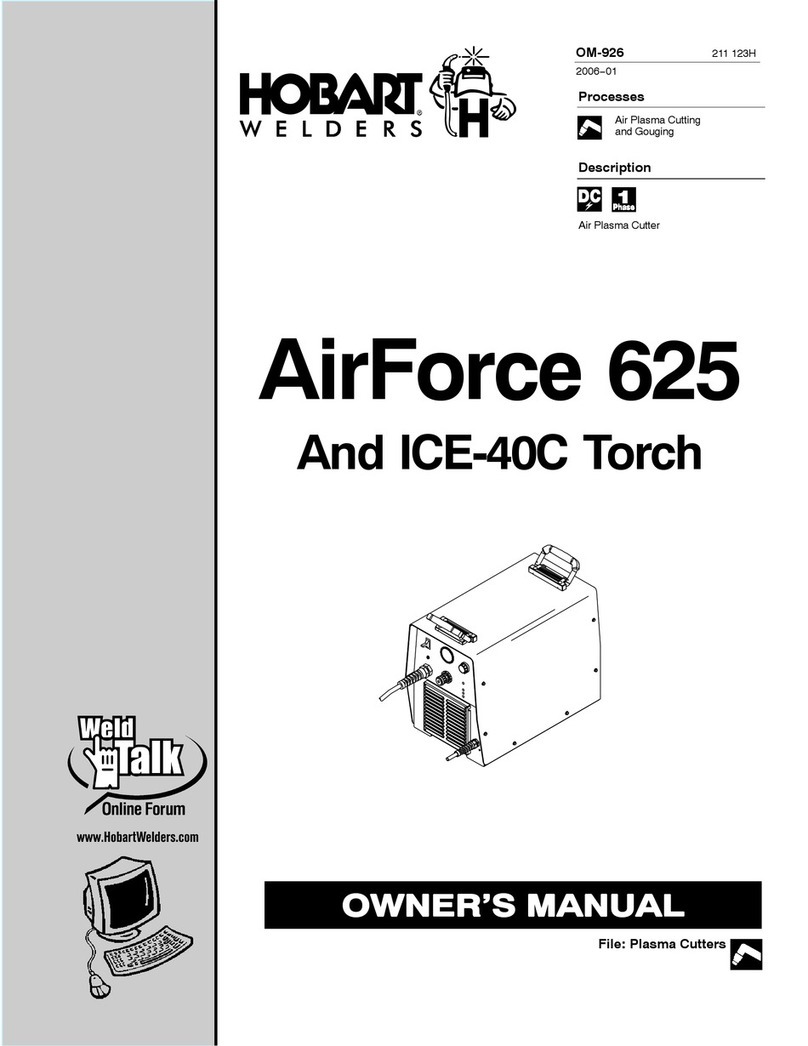 Hobart Welding Products AirForce 625 And ICE-40C Torch owner's manual