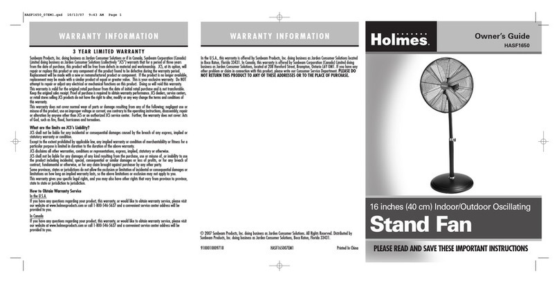 Holmes HASF1650 owner's guide