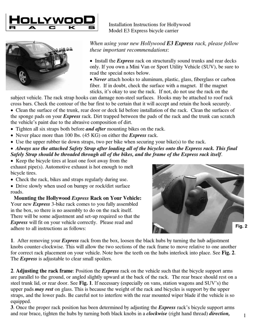Hollywood Express Bicycle Carrier E3 installation instructions Hollywood Express Bicycle Carrier E3 installation instructions