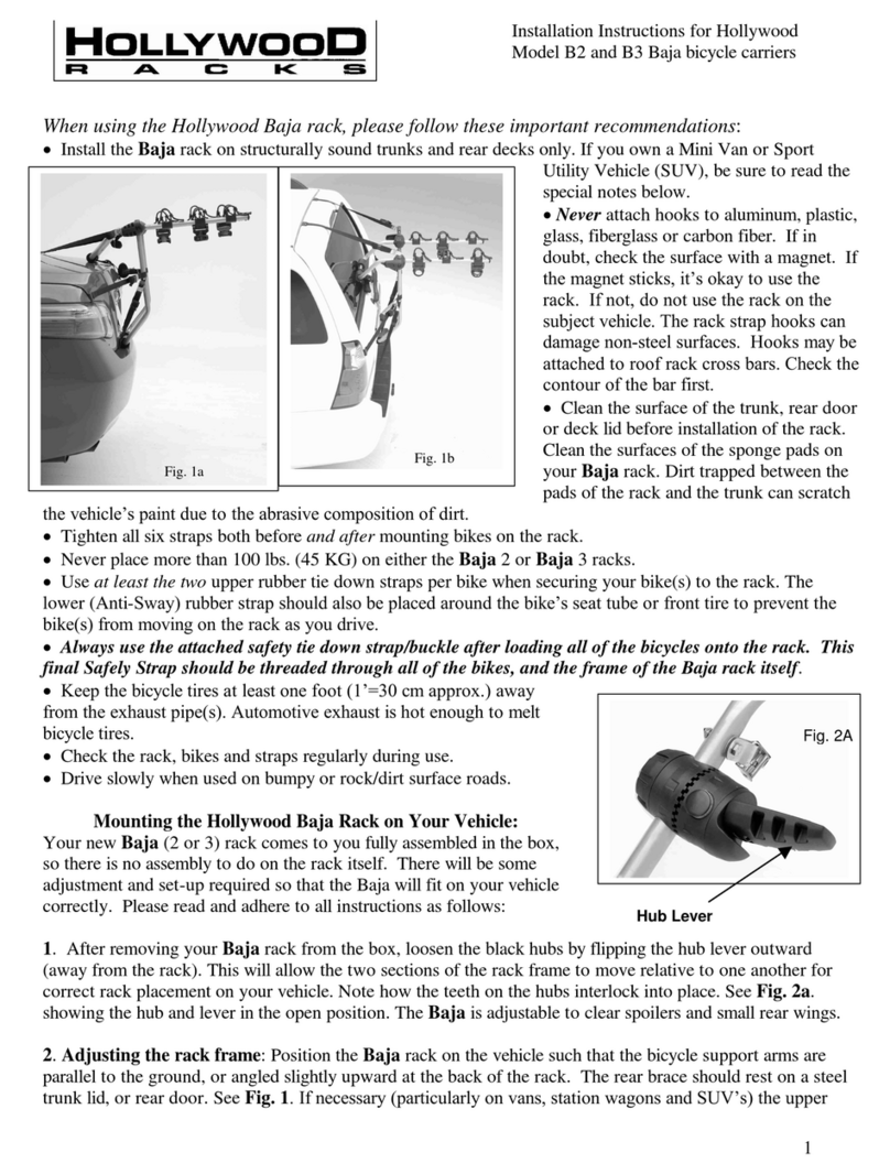 Hollywood Baja Bicycle Carriers B2 installation instructions Hollywood Baja Bicycle Carriers B2 installation instructions