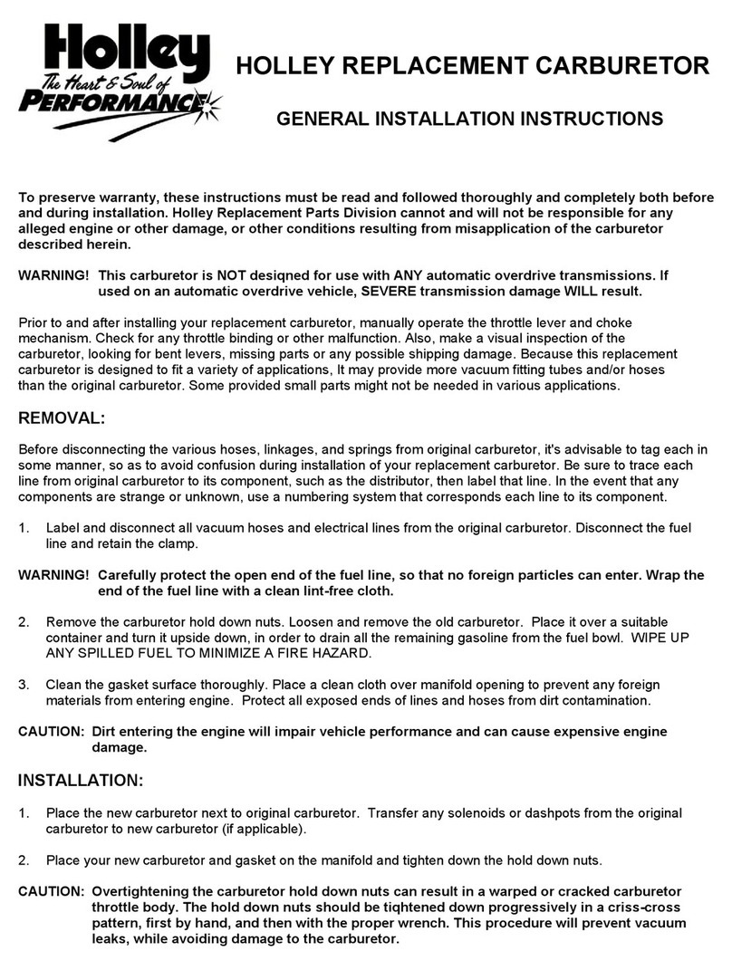 Holley Carburetor none installation instructions Holley Carburetor none installation instructions
