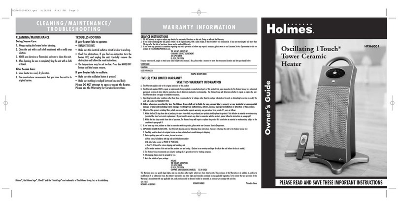 Holmes HCH6001 owner's guide