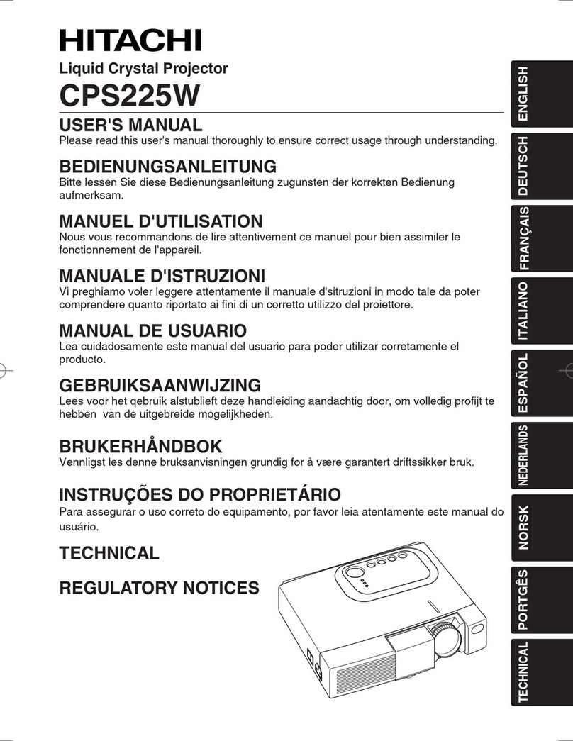 Hitachi CP-S225W User manual Hitachi CP-S225W User manual