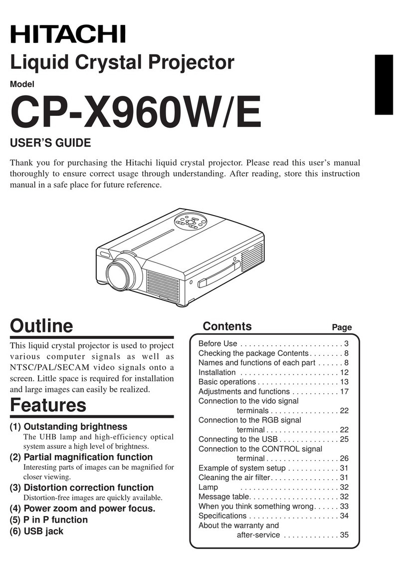Hitachi CP-X960W User manual