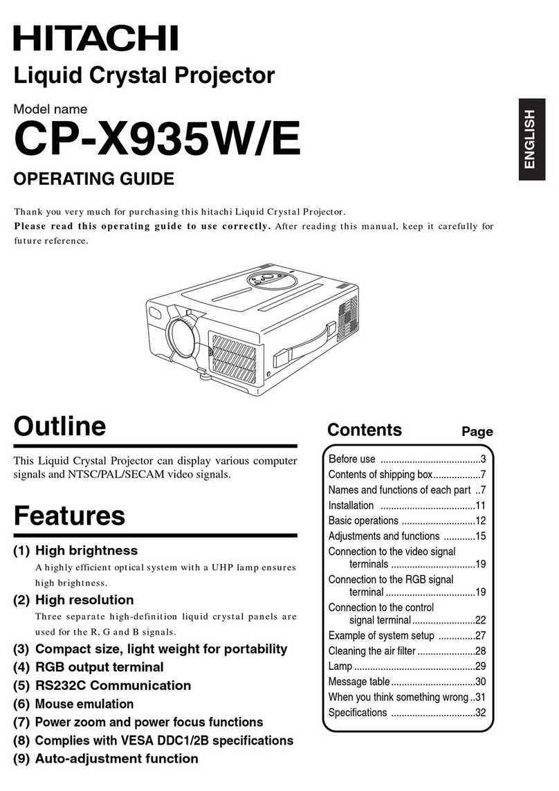 Hitachi CP-X935W User manual