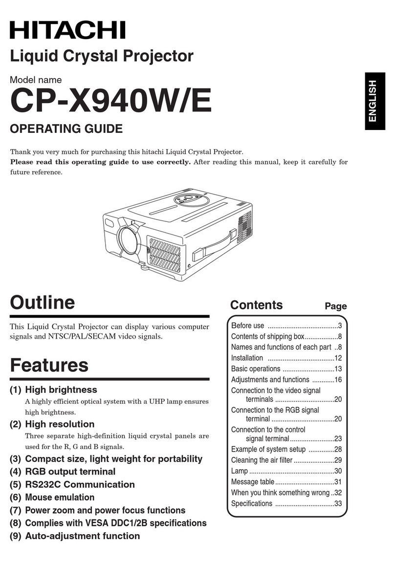 Hitachi CP-X940W/E User manual