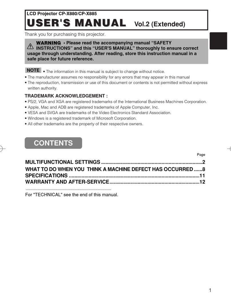 Hitachi CP-X885 Series user manual