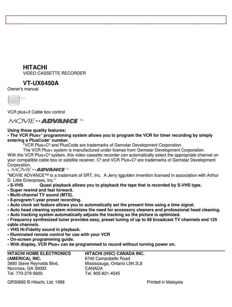 Hitachi VT-UX6450A User manual