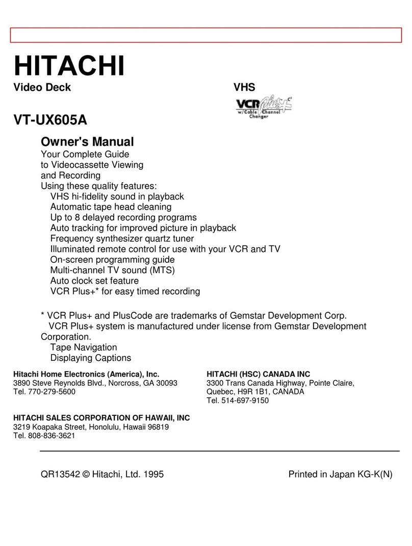 Hitachi VT-UX605A User manual