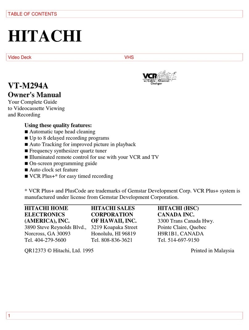 Hitachi VT-M294A User manual