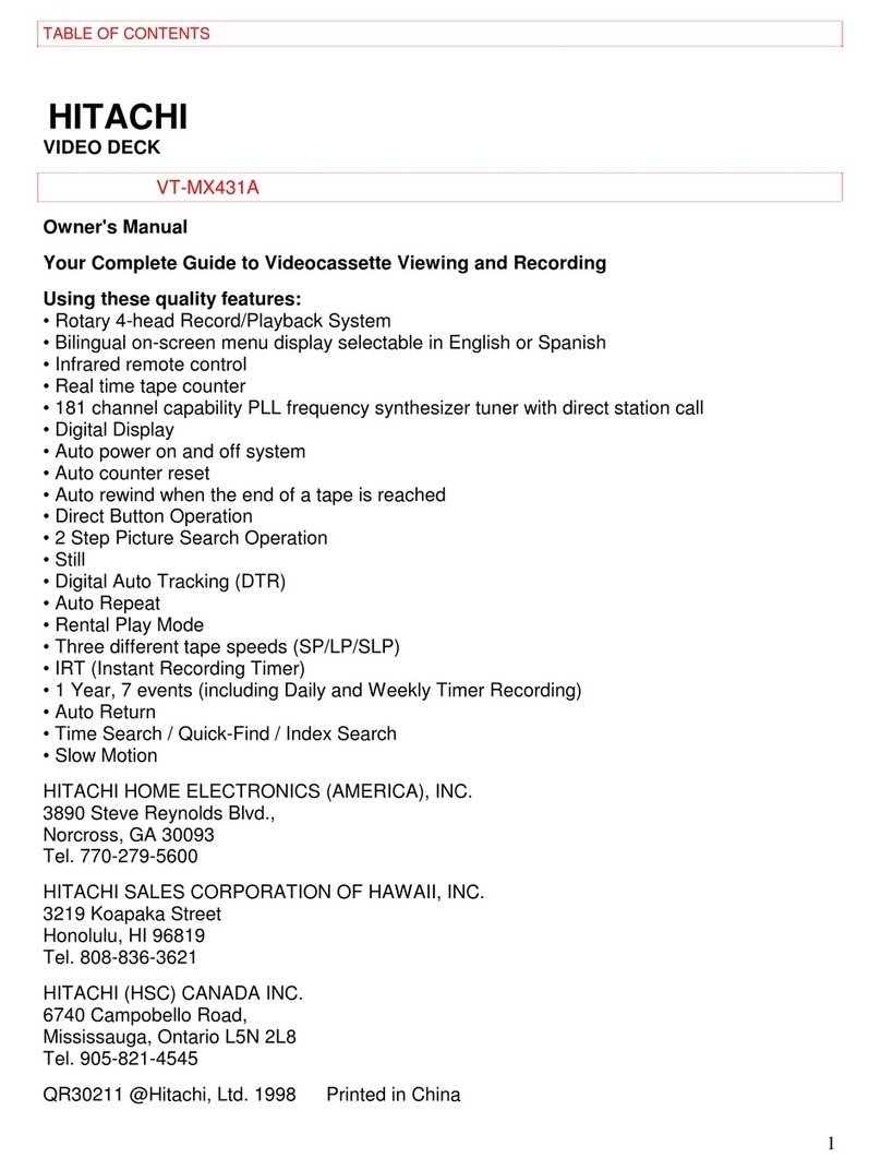 Hitachi VT-MX431A User manual