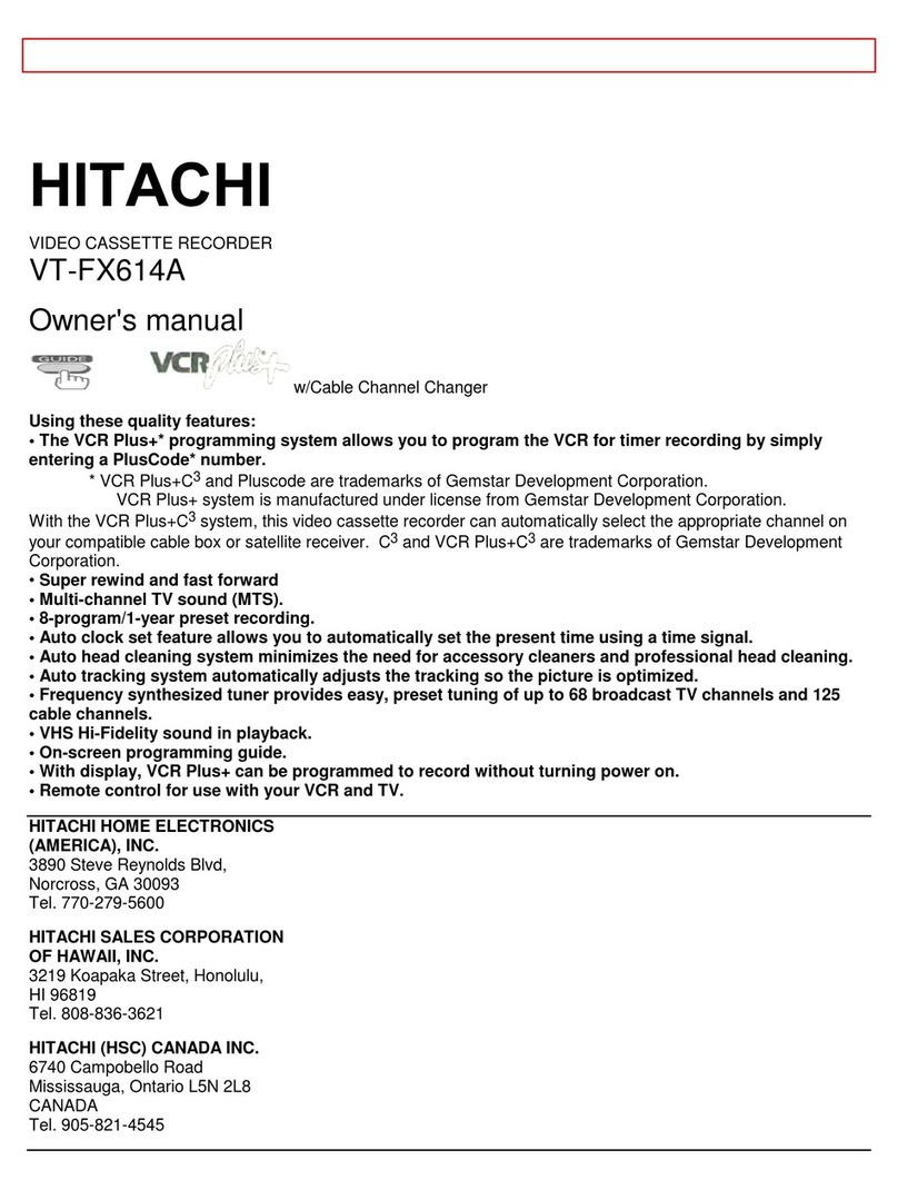 Hitachi VT-FX614A owner's manual