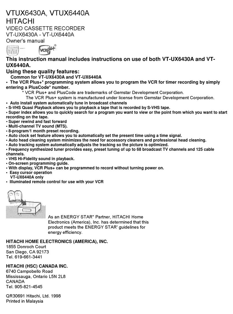 Hitachi VT-UX6430A owner's manual