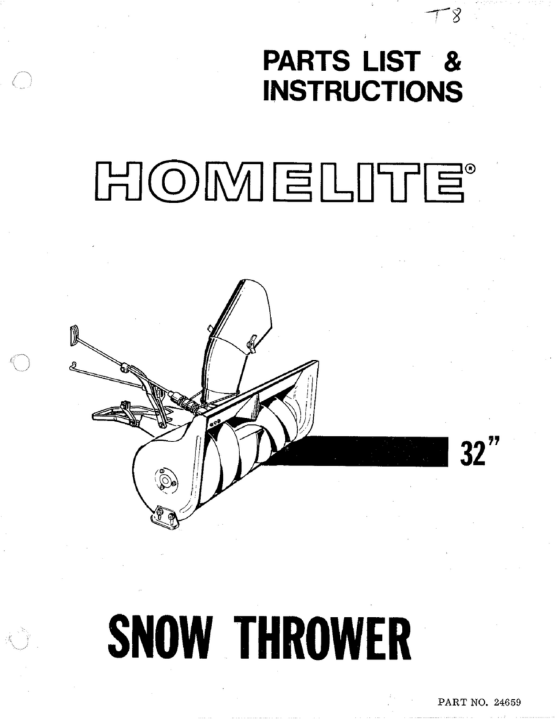 Homelite 32" Snow Thrower User manual