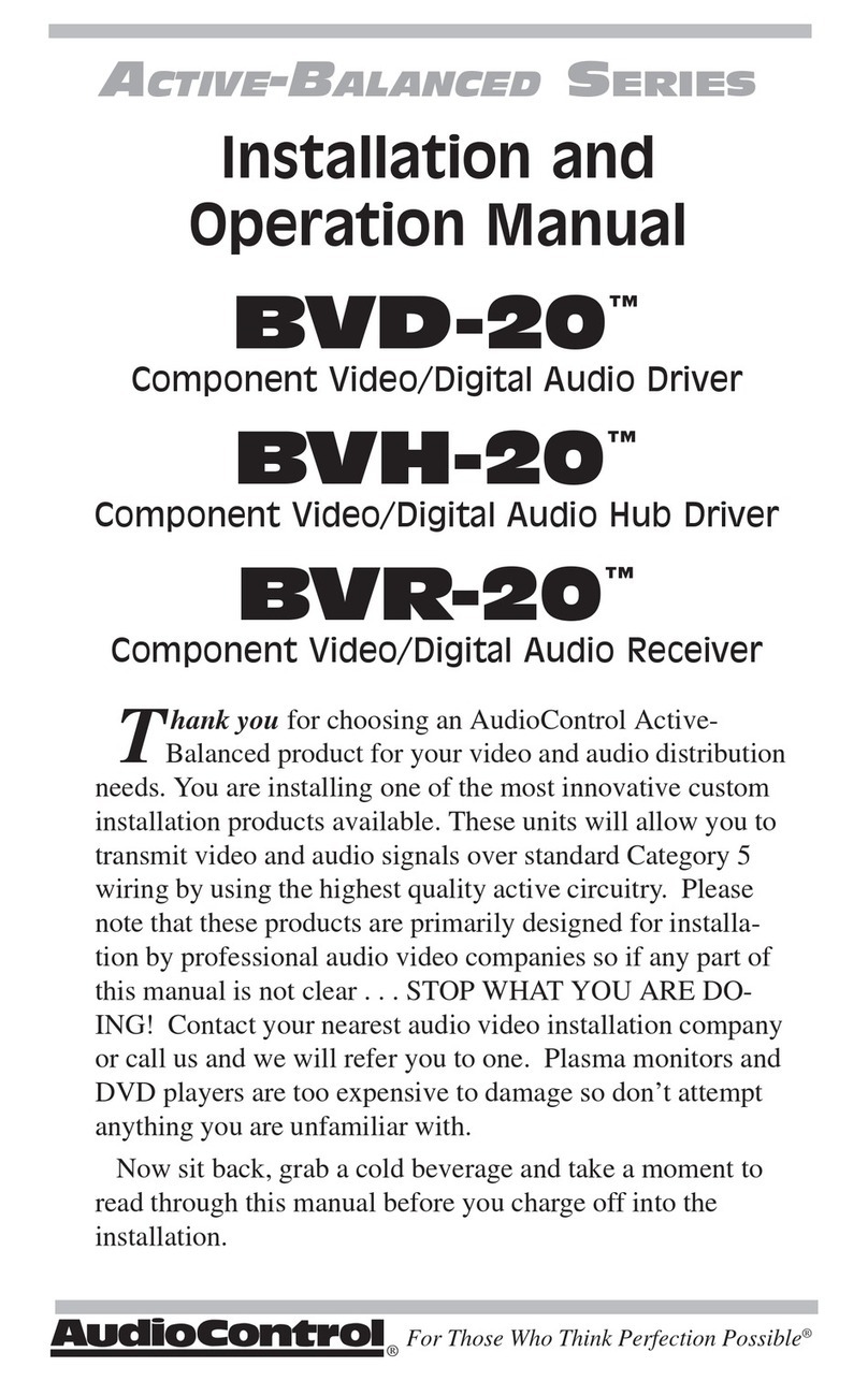 Audio Control ACTIVE-BALANCED BVR-20 Installation and operation manual