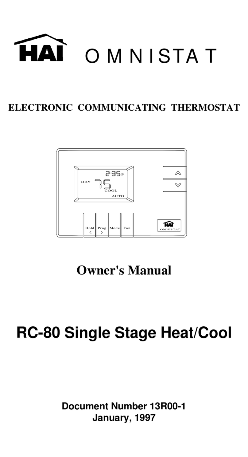 Home Automation Omnistat RC-80 owner's manual